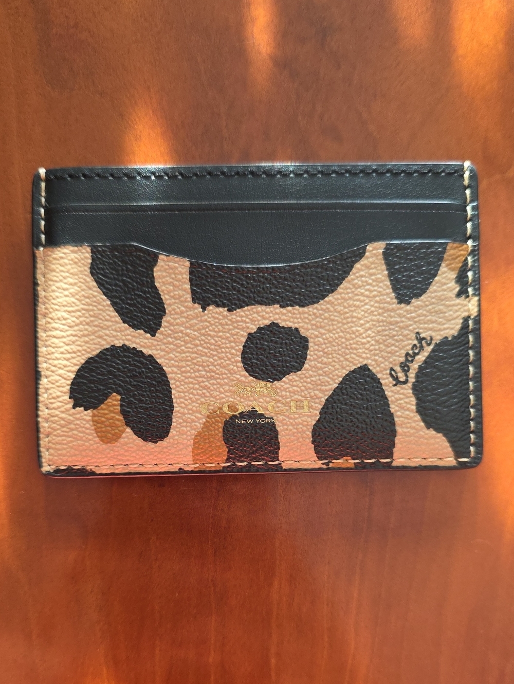 Coach Leopard Print Card Holder